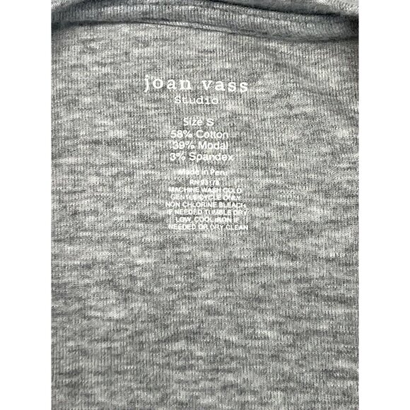 Joan Vass Knit Hi Lo Mini Dress~Size Small~Heather Grey Short Sleeve Artsy L6 22 - Picture 6 of 7